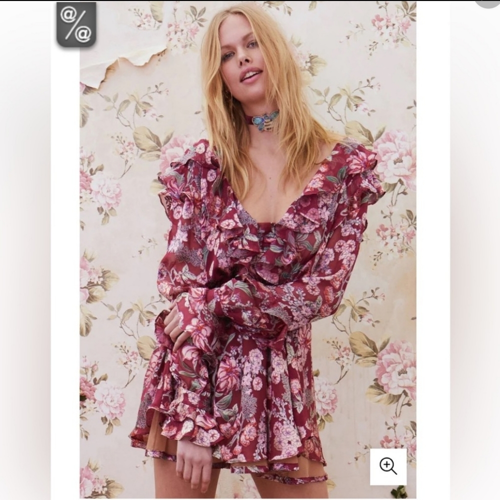 🍋For Love and Lemons Flora Drawstring Mini Dress